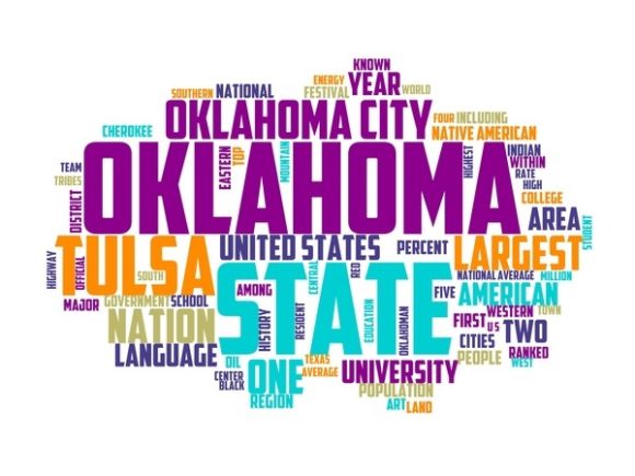 Oklahoma Typography Tshirt: A Vibrant Wordcloud Canvas for Creative Expression
