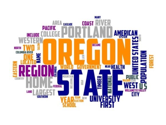 Oregon Typography Skinny Tumbler