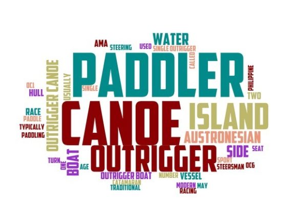 Outrigger Canoeing Typography Sticker