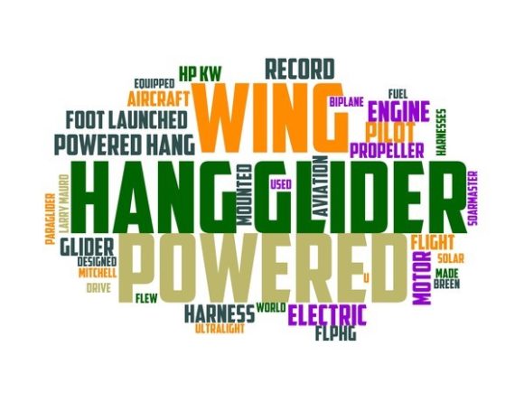 Powered Hang Glider Typography Tshirt