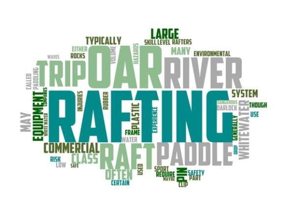 Rafting Typography Book Cover: A Distinctive Hand-Drawn Word Cloud for Creative Projects